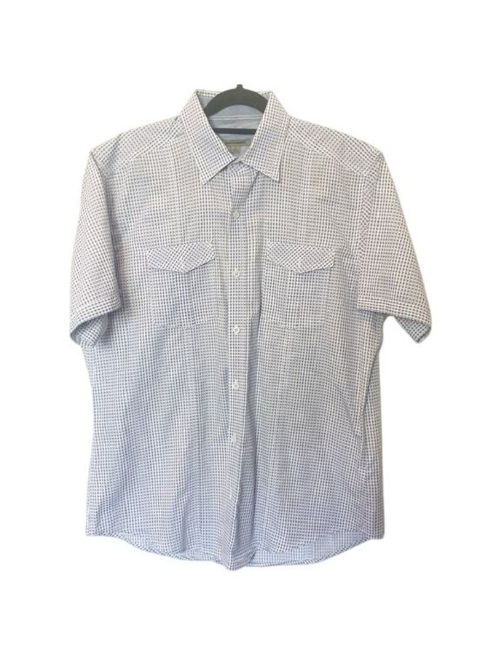 Johnston & Murphy Slim Fit Printed Cotton Short-Sleeve Shirt Large